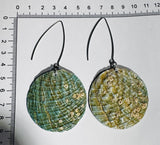 Large Green Abalone Shell Earrings