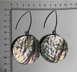 Large Green Abalone Shell Earrings