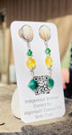 Emerald Swarovski and Citrine Quill Studs