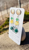 Emerald Swarovski and Citrine Quill Studs