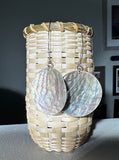 Large Green Abalone Shell Earrings