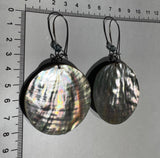 Large green abalone shells surgical steel with Swarovski and porcupine quills